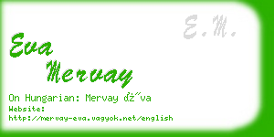 eva mervay business card